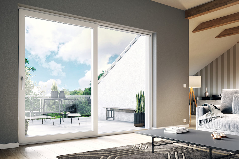 Infissi scorrevoli in PVC Smart Slide per grandi aperture