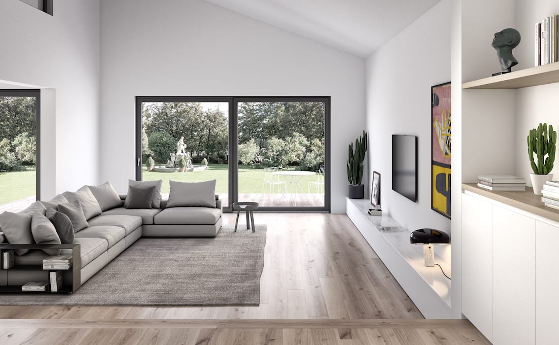 Salotto con sistema scorrevole in PVC PSK di WnD